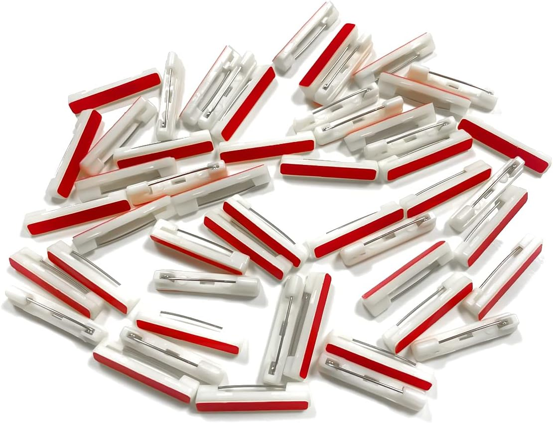 Badge Crafting Pins, 50 Pcs Adhesive Bar Pins for Brooch, Name Tags, ID Badges, Ribbons, Clothes (White) image number 5