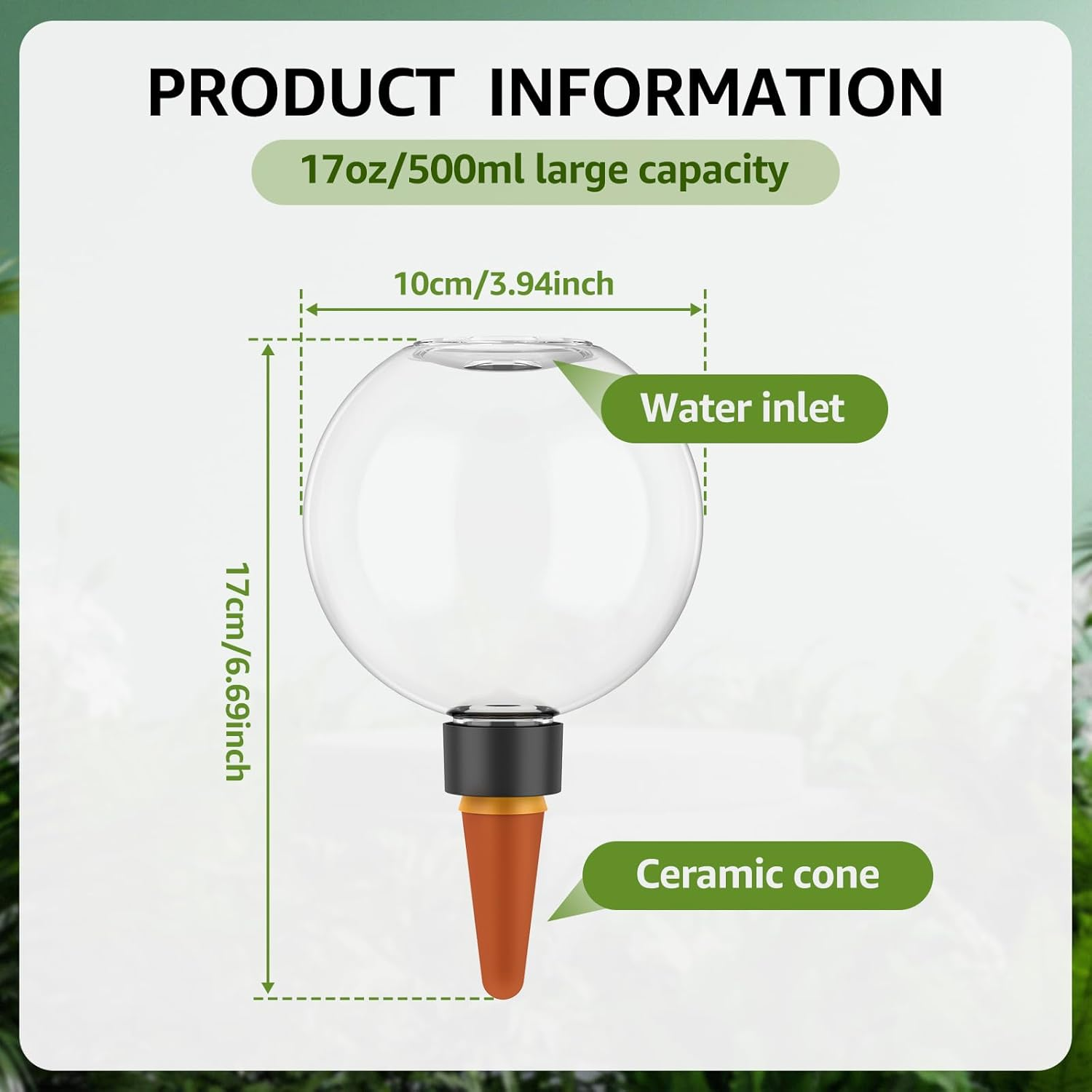 2Pcs Plants Watering Devices,Auto Plants Waterer,Self Watering Spikes,Automatic Watering Globes,500Ml Self Watering Planter Insert,Effortless Self Watering Bulbs for Plants image number 5