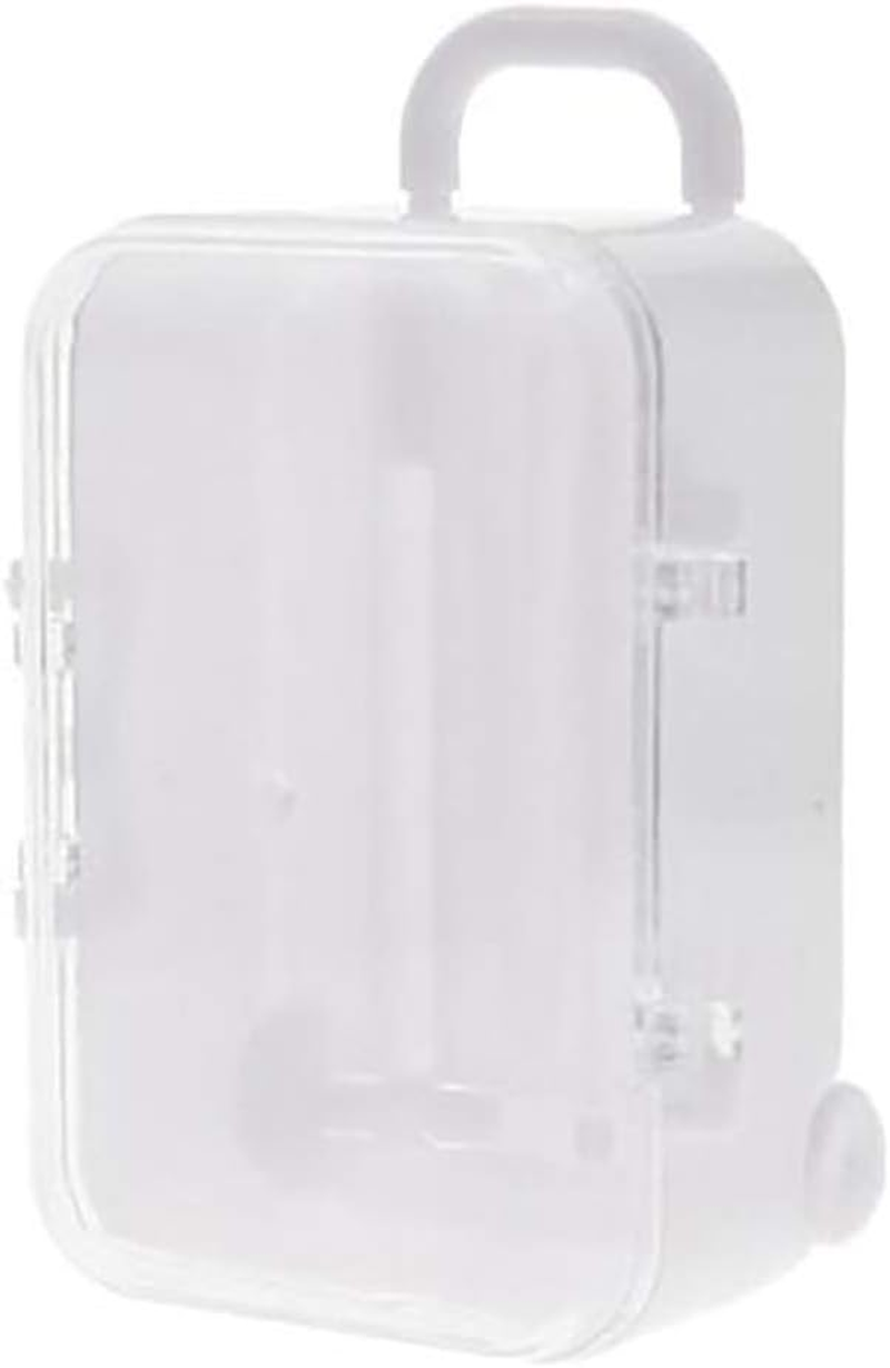Voniecop White Mini Roller Travel Suitcase Candy Box Personality Wedding Candy Box Luggage Trolley Case Candy Toy Small Storage Box image number 3