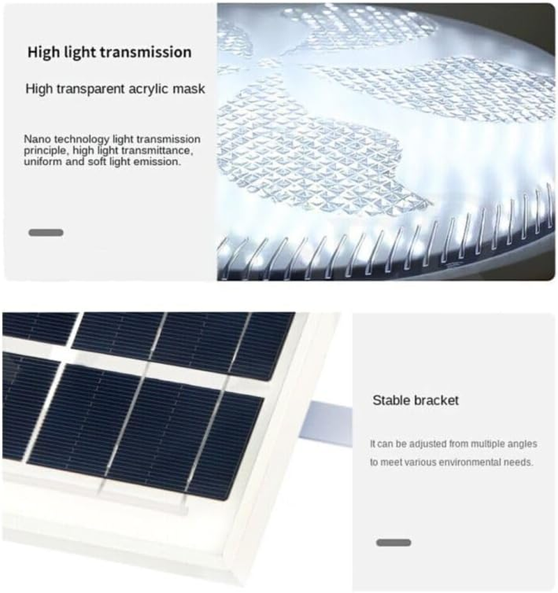 Solar Powered 24/28/32Cm LED Ceiling Light Bedroom Garden Garage Shed Tent Lamp (32CM) image number 4