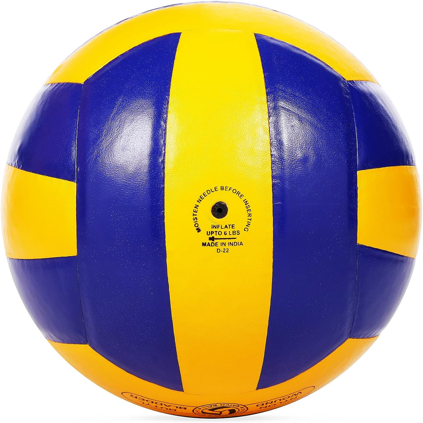 Cosco Approved by VFI Super Volley Volleyball | Color: Blue & Yellow | Size: 4 | Material: Leather | Numbers of Panel: 18 | Winding: Nylon | Weight: 260~280Grams | Recommended for Professional image number 6