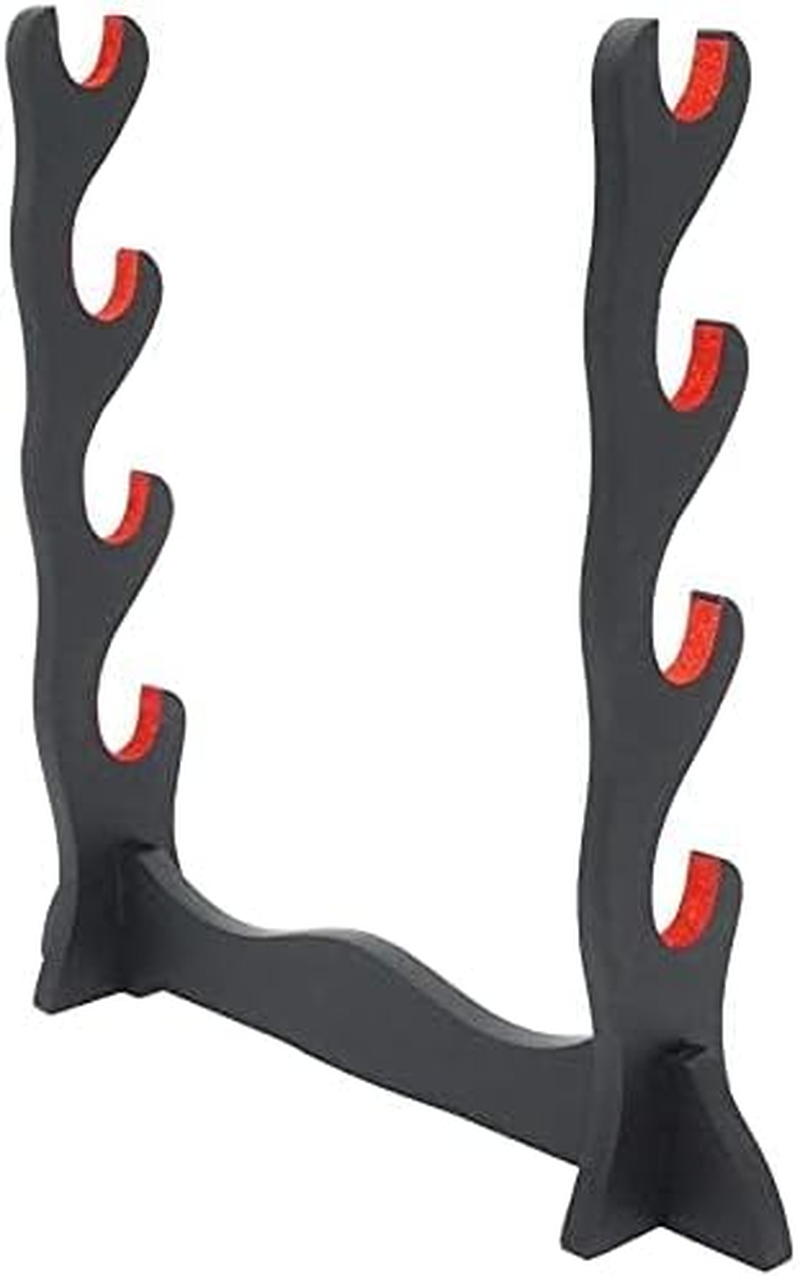 Rhosword Velvet Padded Katana Stand, Wooden Sword Holder, Black, 14.6 Inch image number 2