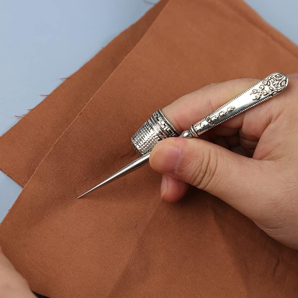 BUTUZE Embroidery Scissors Kit, European Antique Vintage Sewing Kit, Complete Vintage Sewing Tools with Embroidery Scissors, Original Case, Sewing Needle Case, Awl for Sewing, Craft, Needlework - Silver image number 6