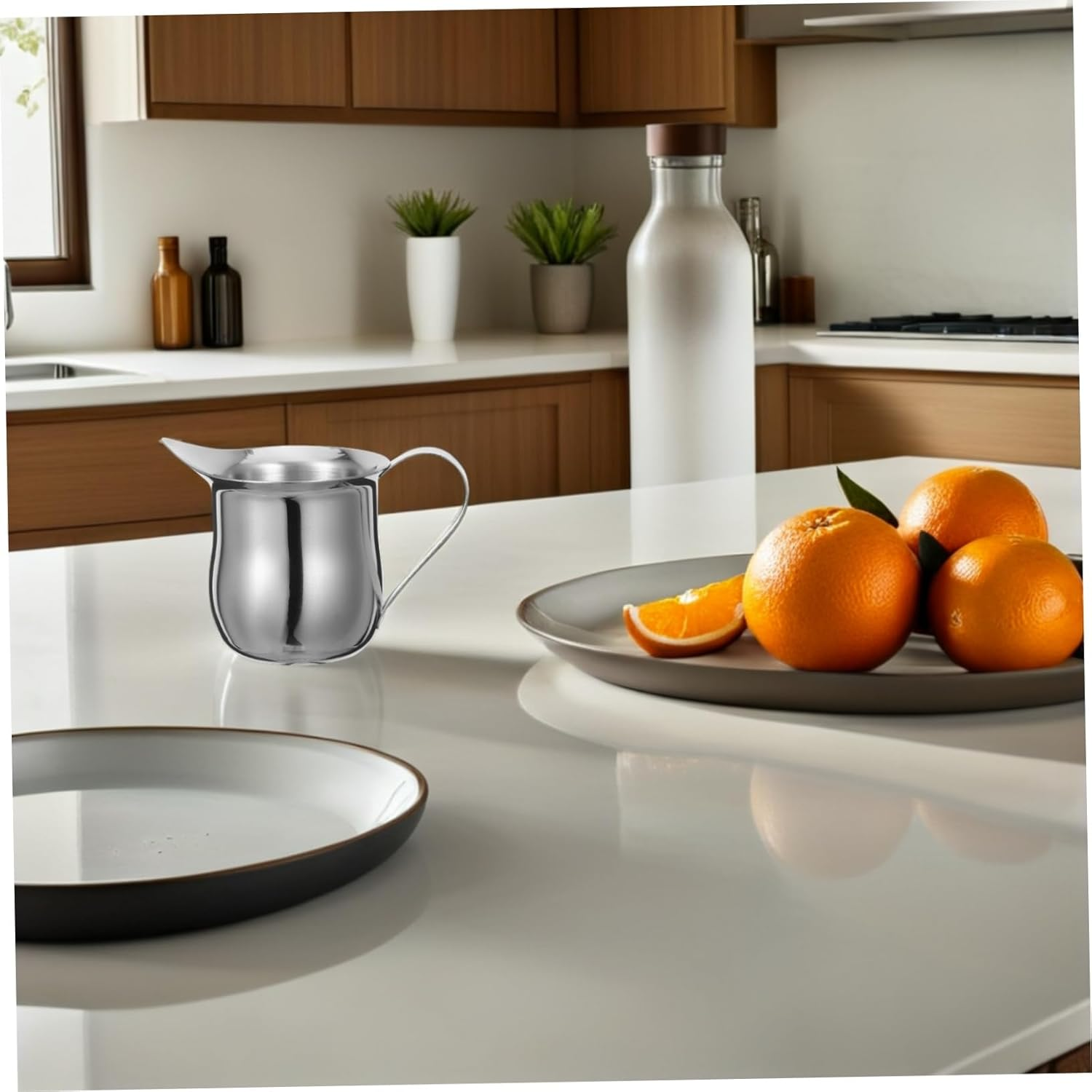 Mikinona 2Pcs Stainless Steel Milk Frother Jug for Espresso Steaming Latte Art Small Coffee Pitcher with Smooth Interior for Easy Cleaning and Enhanced Flavor Extraction image number 6