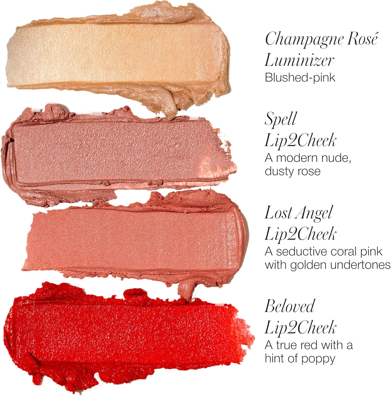 RMS Beauty Lip2Cheek Glow Quad Mini Palette - Travel-Friendly Lip, Cheek & Highlighter Set - Includes Three (3) Lip2Cheek Shades & Cream Luminizer (0.08 Oz)