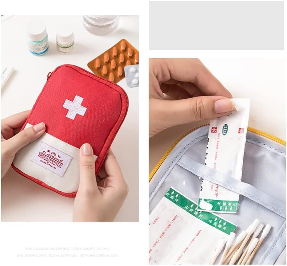 Jjlfresheners 4Pcs Empty Travel Mini First Aid Pouch, Portable Outdoor First Aid Medical Rescue Bag Multi-Function Emergency Medicine Storage Organizer Bag Health and Household Supplies (Small) image number 2