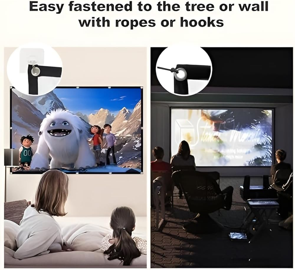 HPAMR Mini Projector Screen, Portable 60-Inch Foldable Projection Screen, 4K Movie Projector Screen, 16:9 HD Foldable Portable Movie Screen for Indoor and Outdoor Movie Nights, Presentations, Gaming image number 3