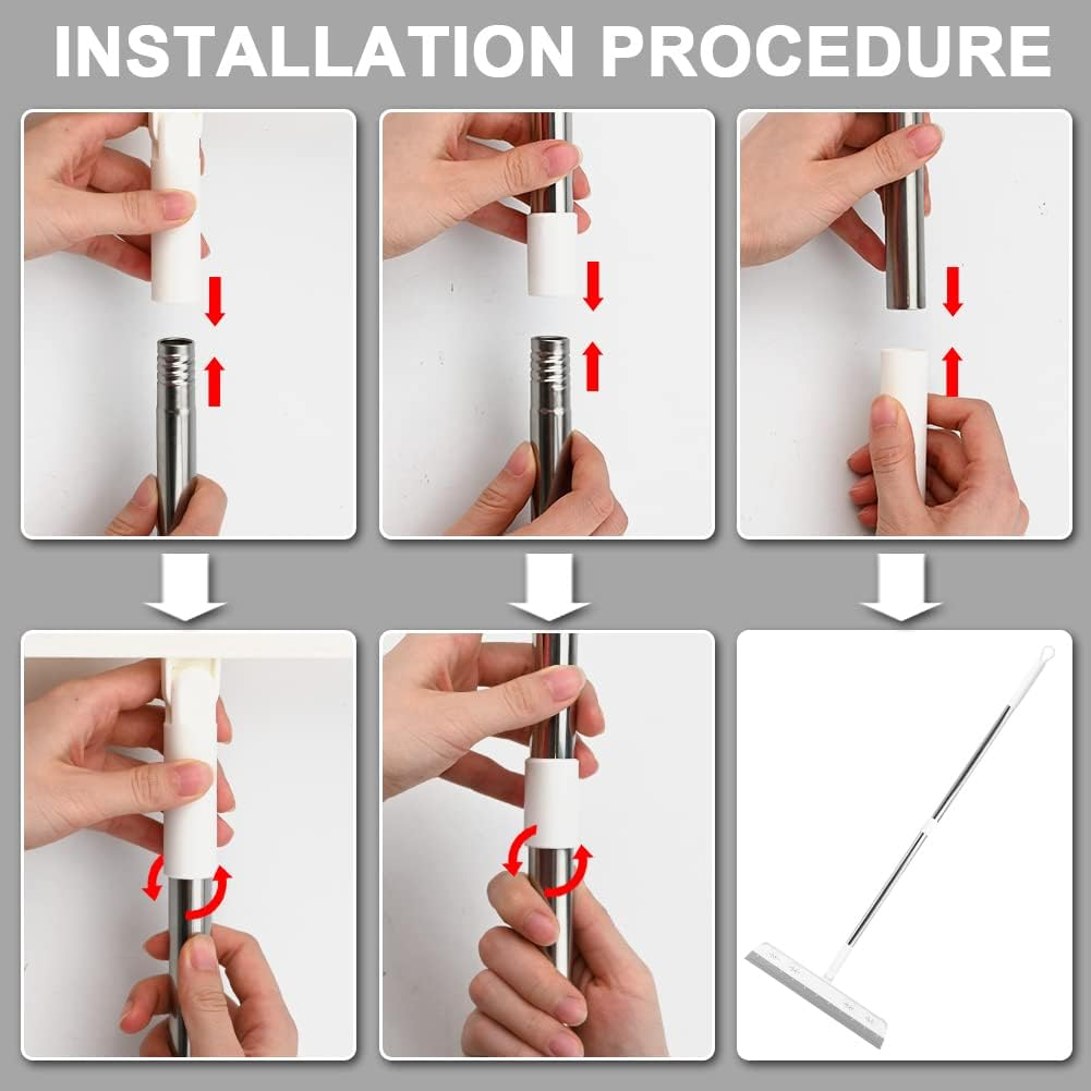 Homiliky Floor Squeegee Mop, Widen Wet Room Floor Squeegee, Quick Drying Water Broom Squeegee Floor Scrubber for Water Scraping, Dusting, Stain Removing, Window Scraping image number 1