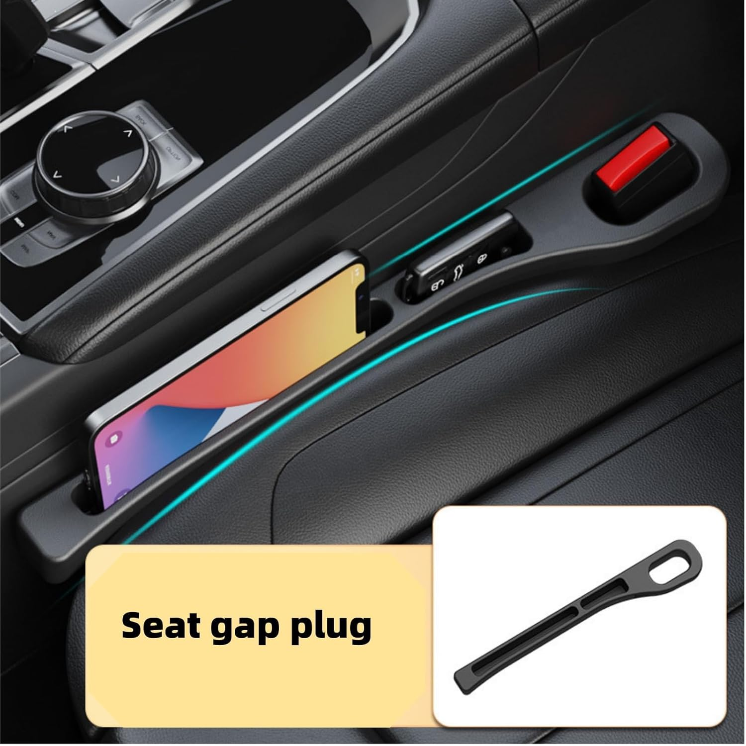 RJDJDLXM 2025 Upgraded Car Seat Gap Organizer Storage Box, Storage Box for Car Seats, Universal Organizer Car Seat Gap Filler (Black) image number 5