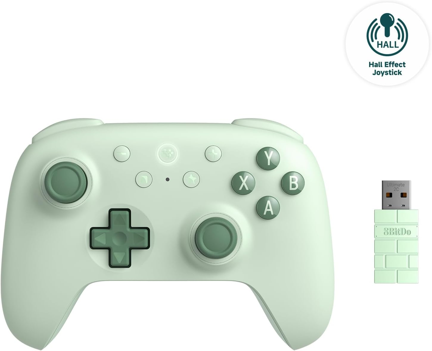 8Bitdo Ultimate 2C Wireless Controller for Windows PC and Android, with 1000Hz Polling Rate, Hall Effect Sensing Joysticks and Hall Triggers, and Remappable L4/R4 Bumpers (Green) image number 6