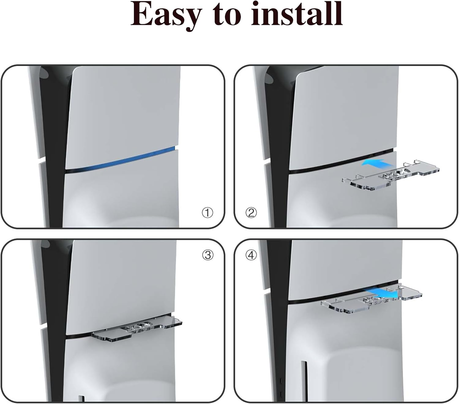 Horizontal Stand for PS5 Slim Console - Basic Bracket Accessories Compatible with Playstation 5 Slim Digital & Ultra HD Versions image number 1