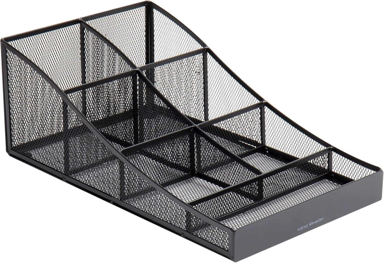 Mind Reader Cup and Condiment Station, Countertop Organizer, Coffee Bar, Kitchen, Metal Mesh, 8.5" L X 14.5" W X 5.25" H, Black image number 3