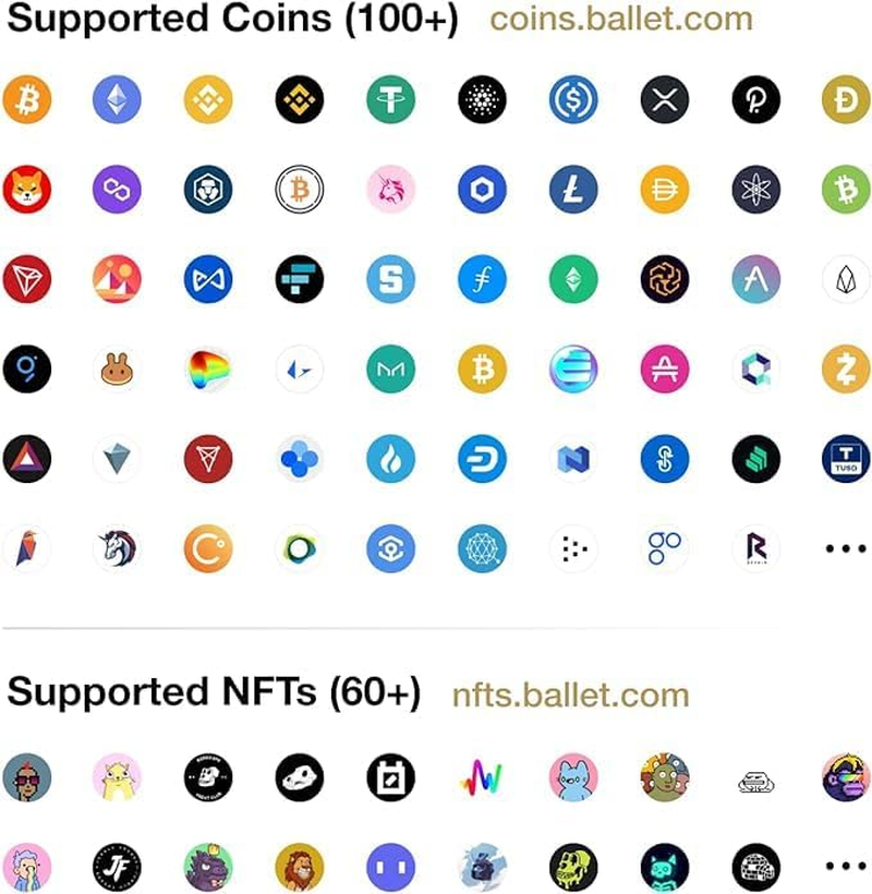 Ballet Real Bitcoin, Gold Edition - the Easiest Crypto Cold Storage Card with New Premium Packaging, Cryptocurrency Hardware Wallet with Multicurrency and NFT Support (1-Single) image number 2