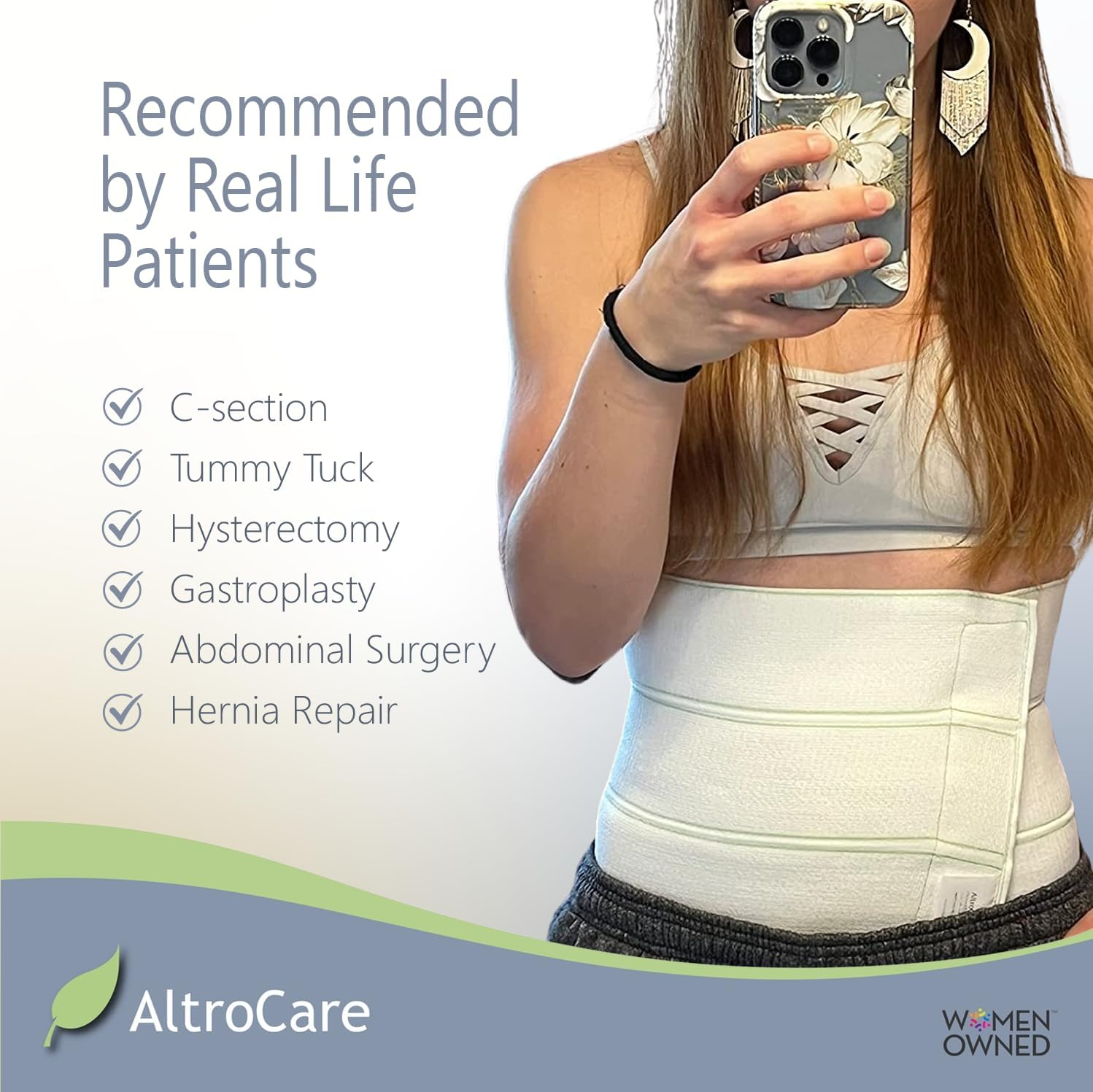 Postpartum & Post Surgery Abdominal Binder. 3-Panel Belly Band for Recovery after Childbirth, Hysterectomy, Tummy Tuck, Hernia, Diastasis Recti. Size 2XL (60" to 75"). Made in USA. image number 4