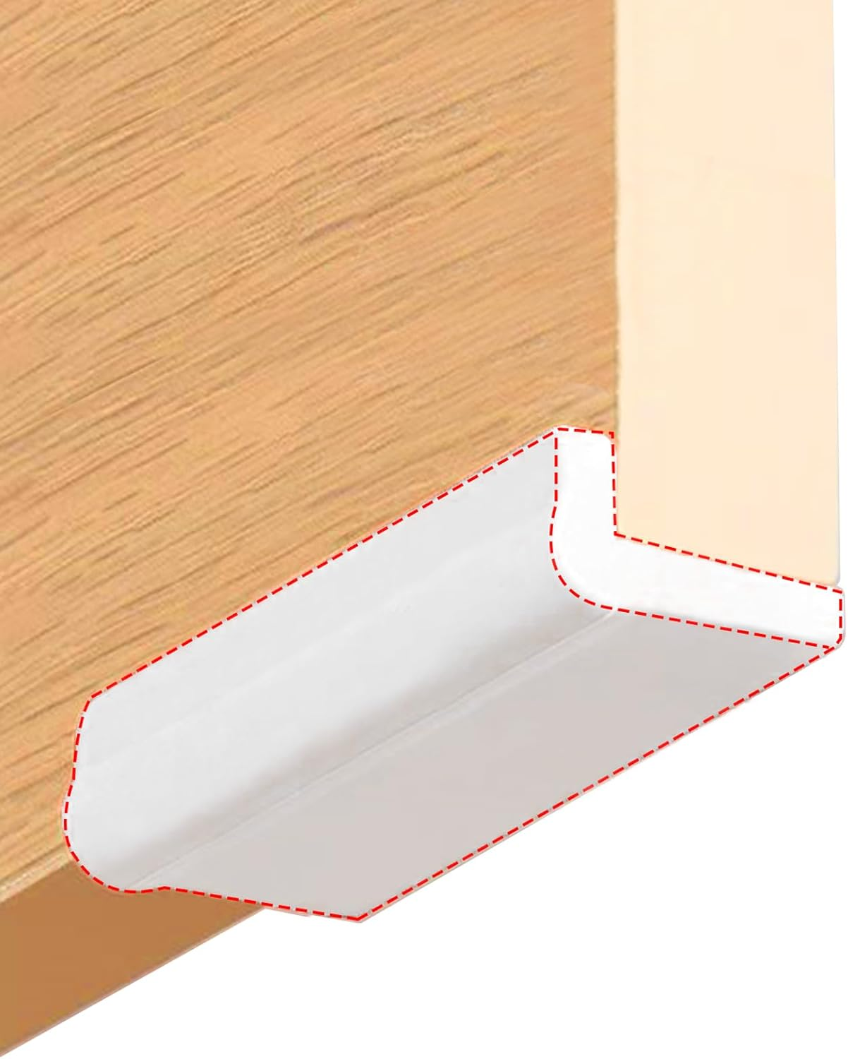 Edge Protector Block,Self-Adhesive Cabinet Door Corner,Thickened Rubber Edge Guard Safety Bumpers for Furniture,Night Stand,Wall（White 6PCS image number 1