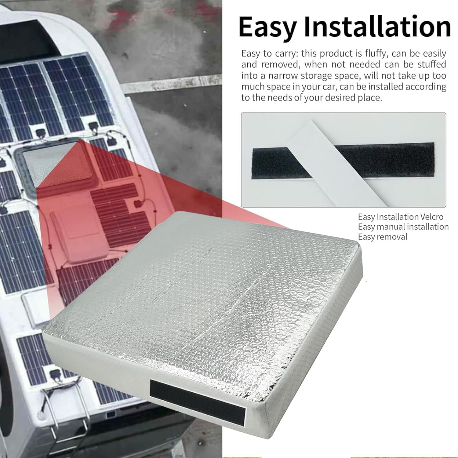 RV Vent Insulator,Waterproof Insulated RV Skylight Insulator | Removable Ventilation Accessory for Bathroom Attic Caravan Motorhome Trailer Winter Window image number 1