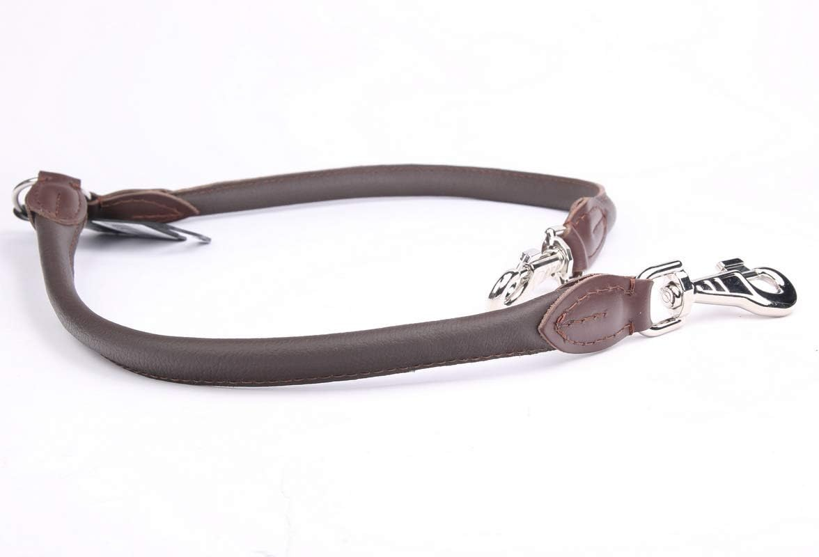 HOGACA 387 Coupling Lead Splitter Real Leather on 2 Dogs Diameter 12 Mm / 40 Cm Brown image number 1