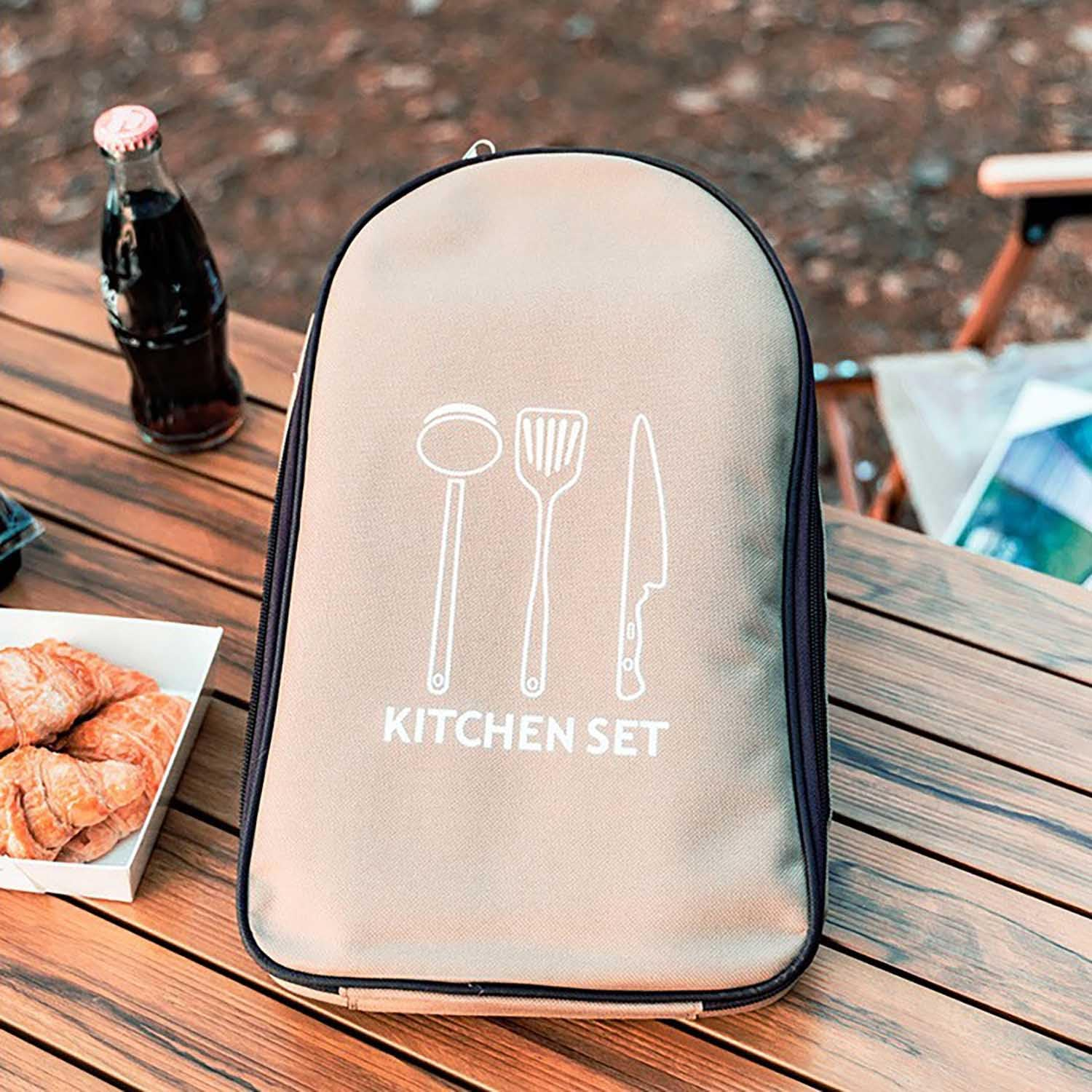 QYINXIU 8 Piece Camping Kitchen, Camping Kitchen Utensil Set, Portable Camp Kitchen Utensil Organizer Set, RV Cookware Kit, Travel Grill Set, Portable Camp Kitchen Utensil Set