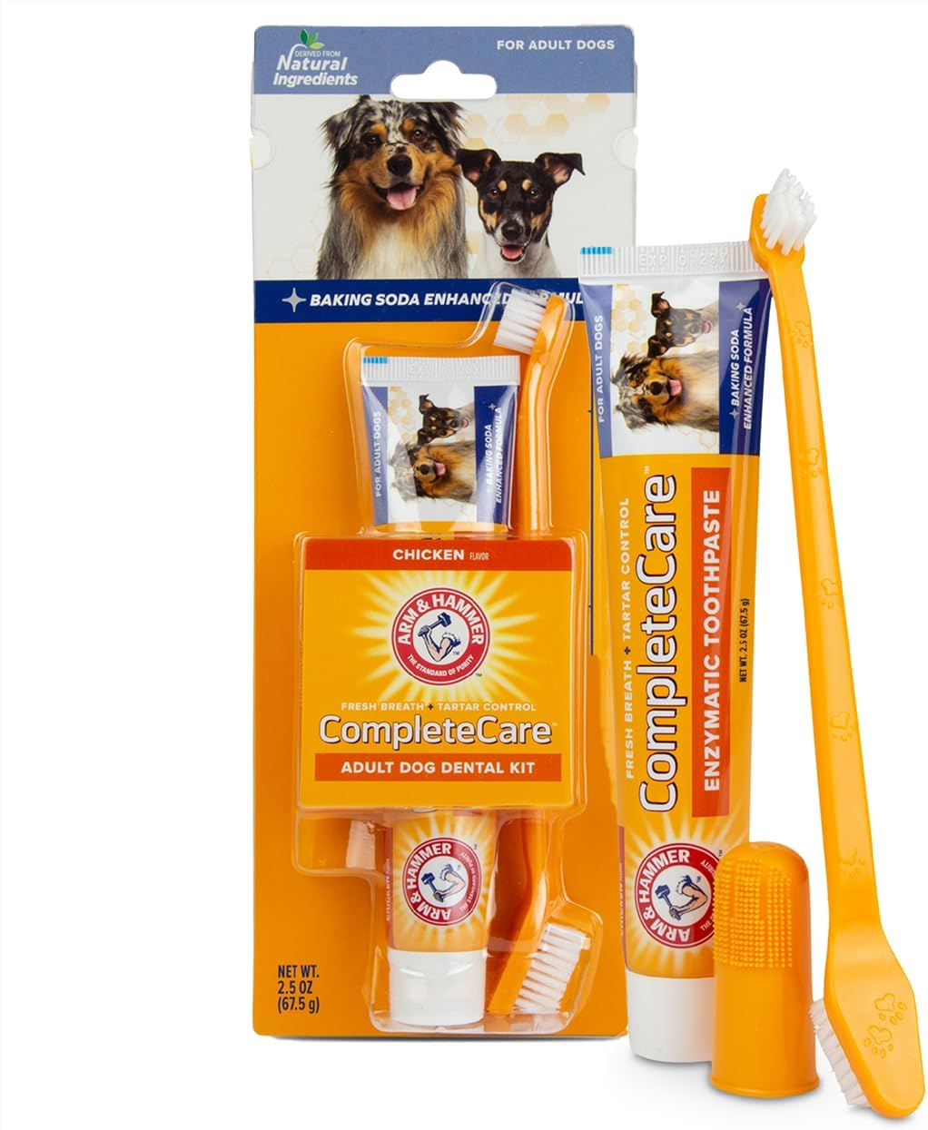 Arm & Hammer Complete Care Dog Dental Kit - Includes: 67.5Gtoothpaste (Chicken), Double Side Toothbrush, Rubber Finger Brush image number 2