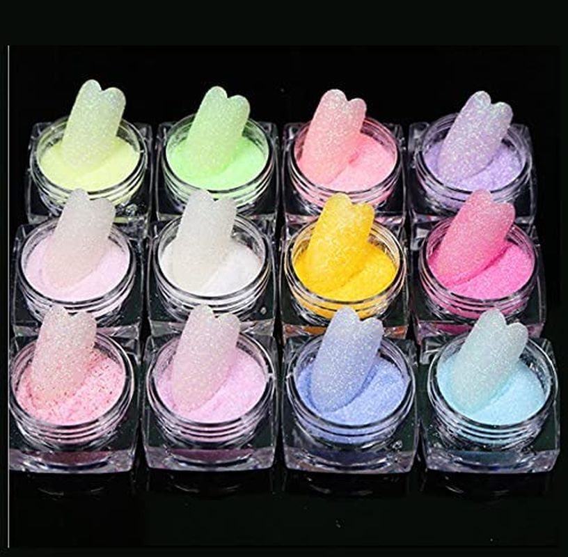 12 Colors Nail Art Candy Glitter Powder Set, Beauties Factory Sugar Dust Fine Powder Matte Effect Dipping Nail Decals Decorations image number 1