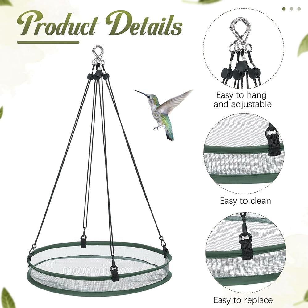 2 Pcs Bird Seed Catcher Trays for Hanging Bird Feeder Platform, Universal Wild Birds Seed Catcher Hanging Hoop Platform for Hummingbird Feeders Bee Feeder Outdoor Garden Accessories. image number 4