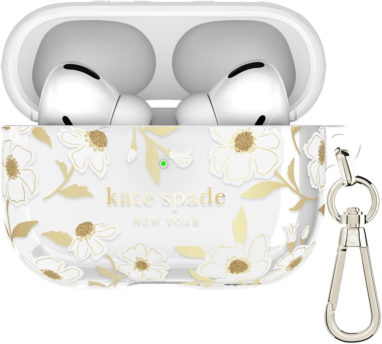 Kate Spade New York Airpods 4 Protective Case with Keychain Ring - Transparent Tortoise, Compatible with Airpods 4Th Generation