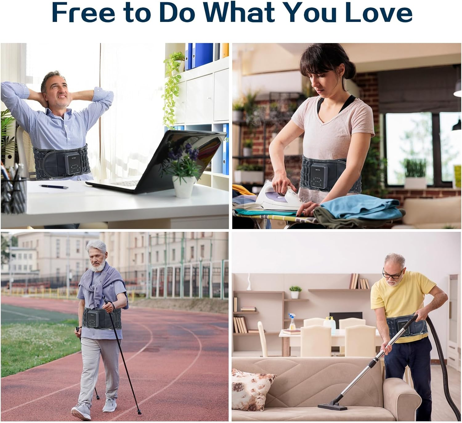 Goldmille Decompression Blet with Heat & Massage for Lower Back Pain Relief, Inflatable Back Massager Belt Lumbar Support, One Size Fits 29-49 Waist image number 3