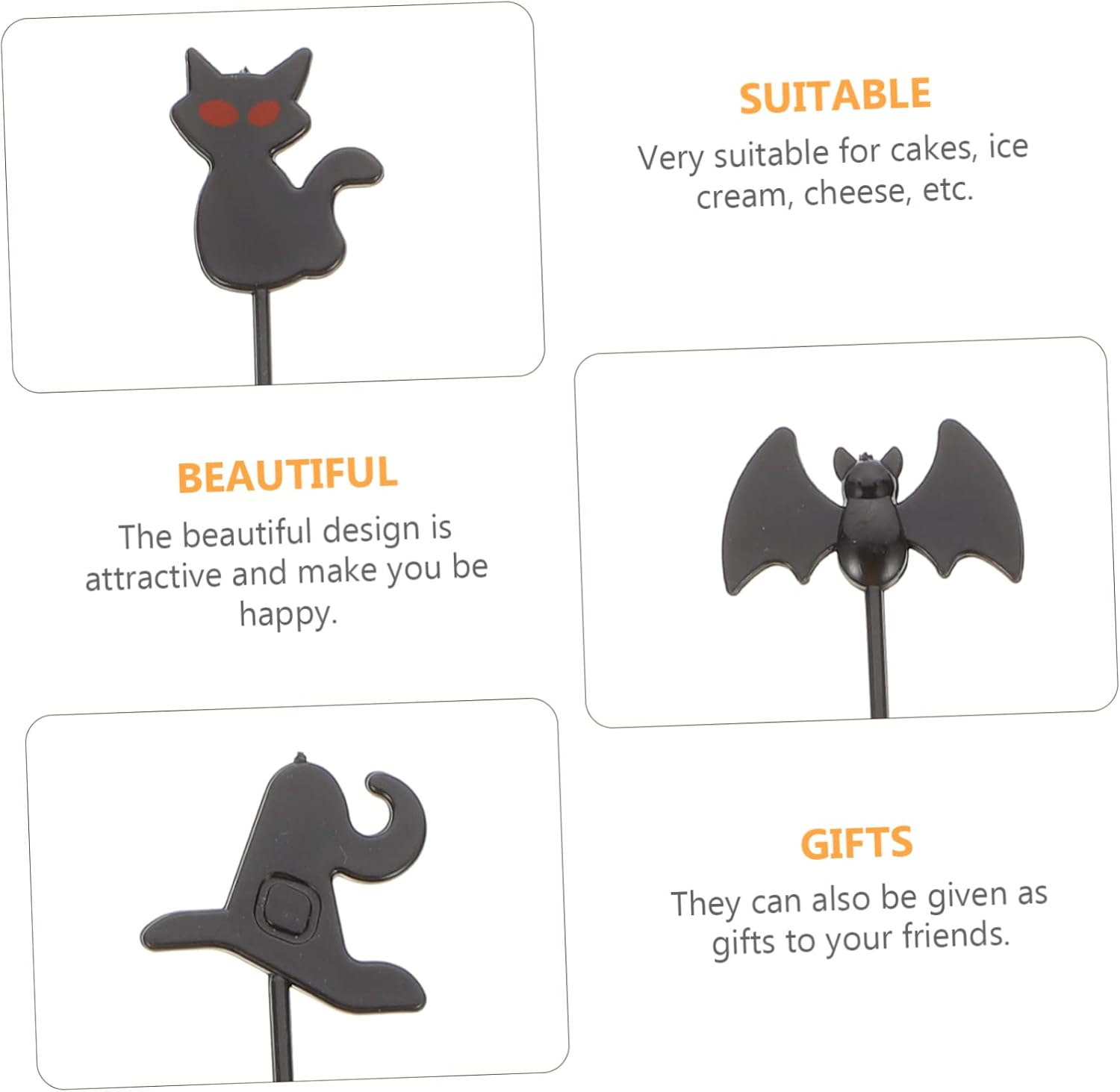 STOBAZA 40Pcs Halloween Cake Toppers Cake Ornaments for Party Supplies Halloween Supply for Decorating and Party Ornaments image number 5