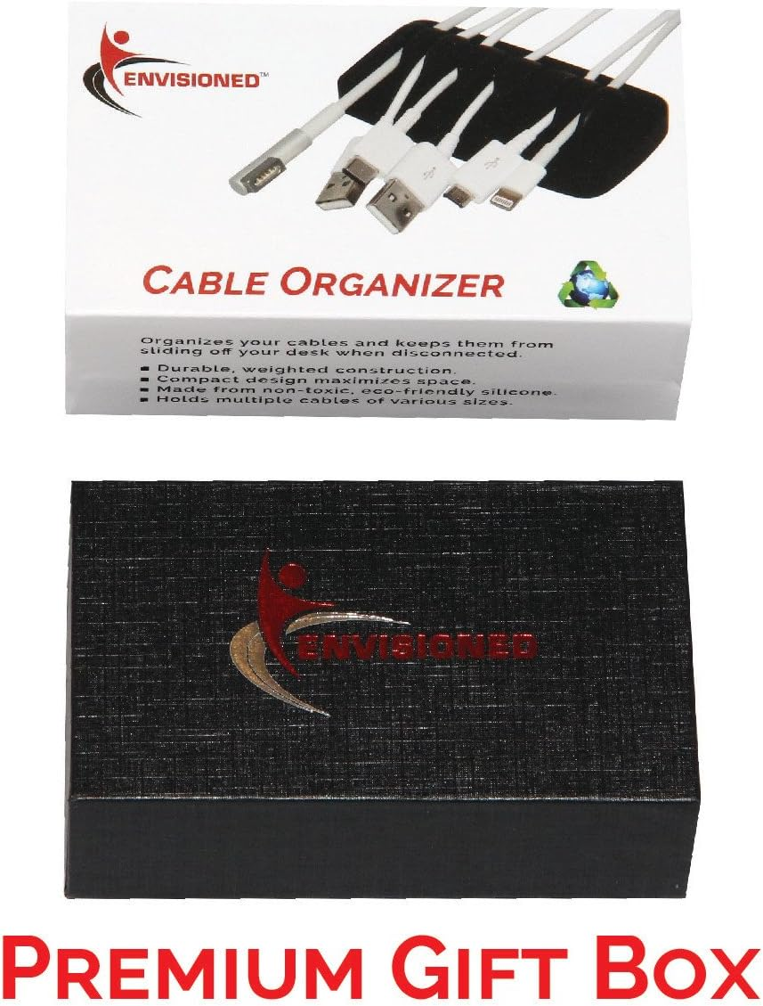 Heaviest Cable Organizer on the Market! Compact and Weighted Desktop Cord Holder and Cable Organizer, Eco-Friendly Silicone, No Bad Smell, Bundled with 4 Reusable Cable Ties! (Black) - Black image number 6