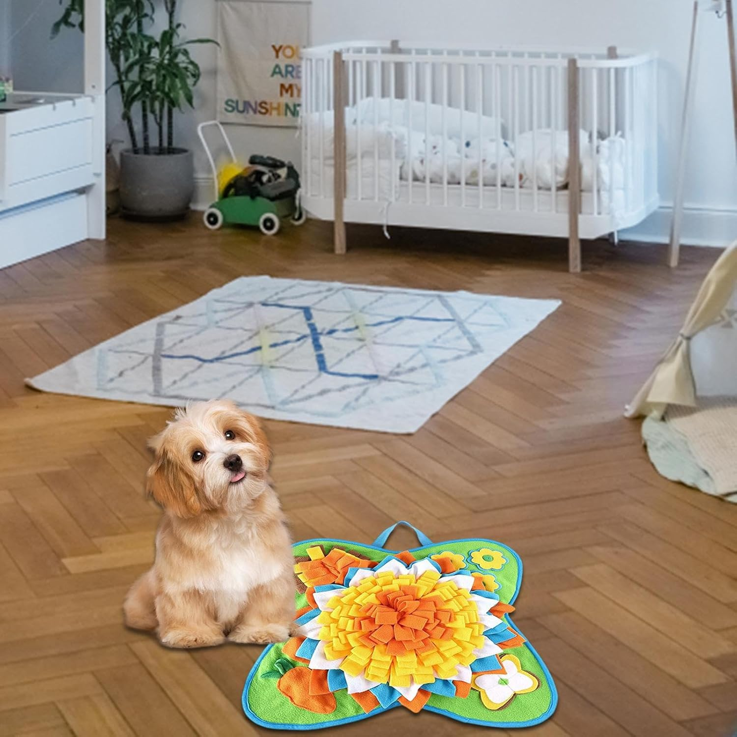 Foraging Mat for Dogs | Snuffle Feeding Dog Mat,Portable Interactive Feed Game for Boredom, Pet Treats Feeding Mat for Small Medium Rabbits Dogs Jmedic image number 6