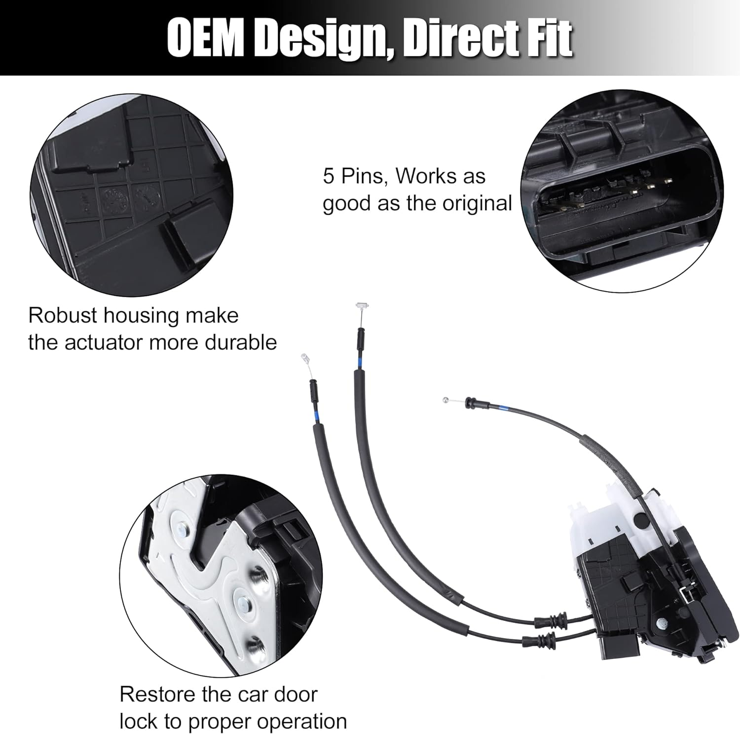 X AUTOHAUX 81410-D3000 Rear Left Side Door Latch Lock Actuator Assembly for Hyundai Tucson 2016 2017 2018 2019 2020 Metal