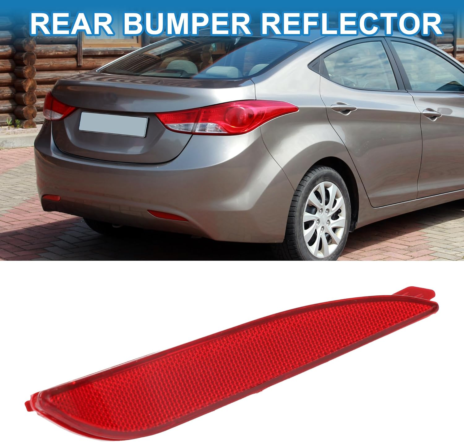 X AUTOHAUX Rear Right Side Bumper Reflector No.924063X000 Bumper Reflector Side Marker for Hyundai Elantra 2011-2013 Red image number 5