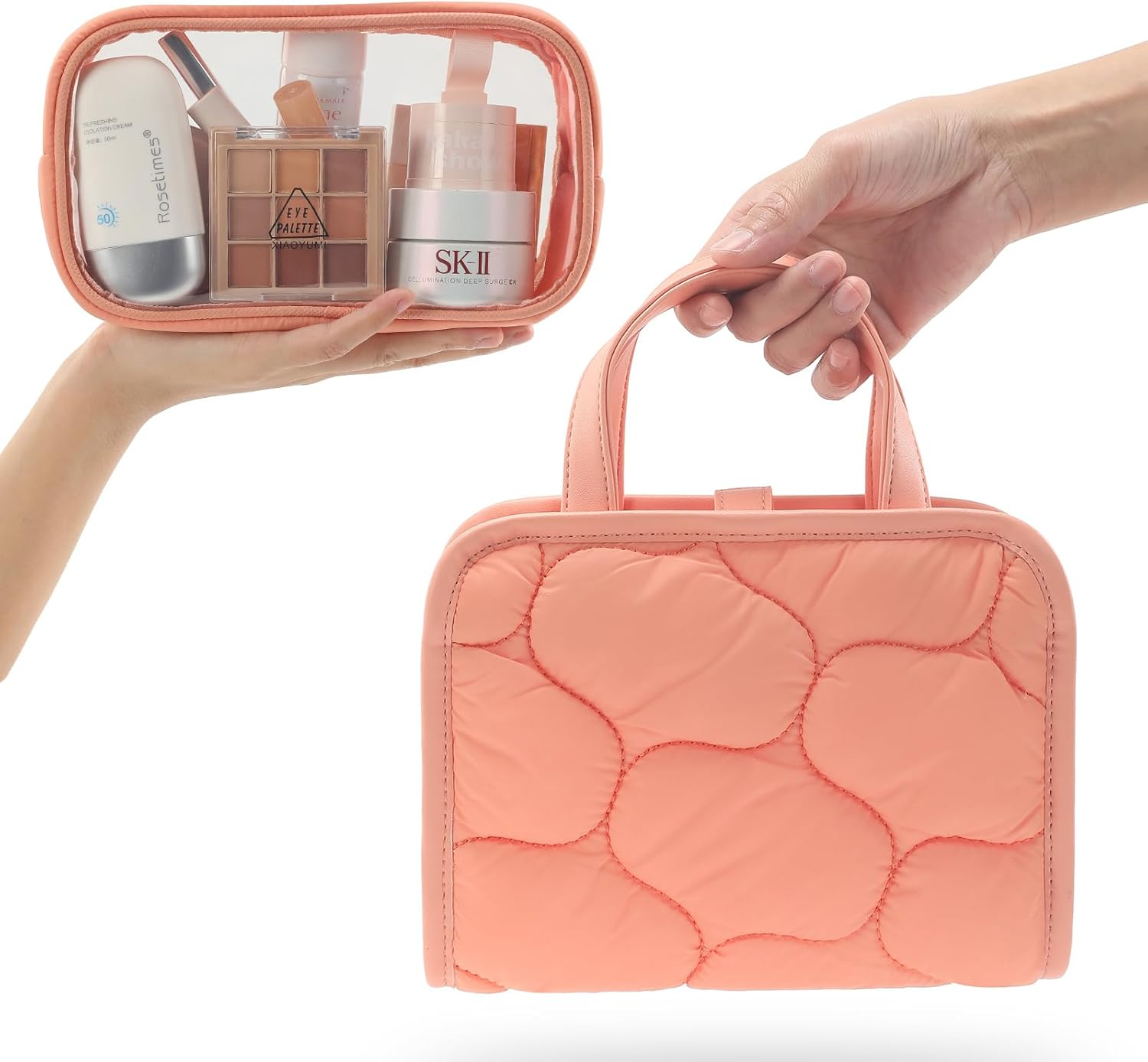 Vanfn Cosmetic Bags, Travel Makeup Bag Toiletry Bag for Girls, Cosmetic Bag, Waterproof Zipper Pouches for Airline Travel, Toiletries, Bathroom & Organizing P.Travel Series image number 1