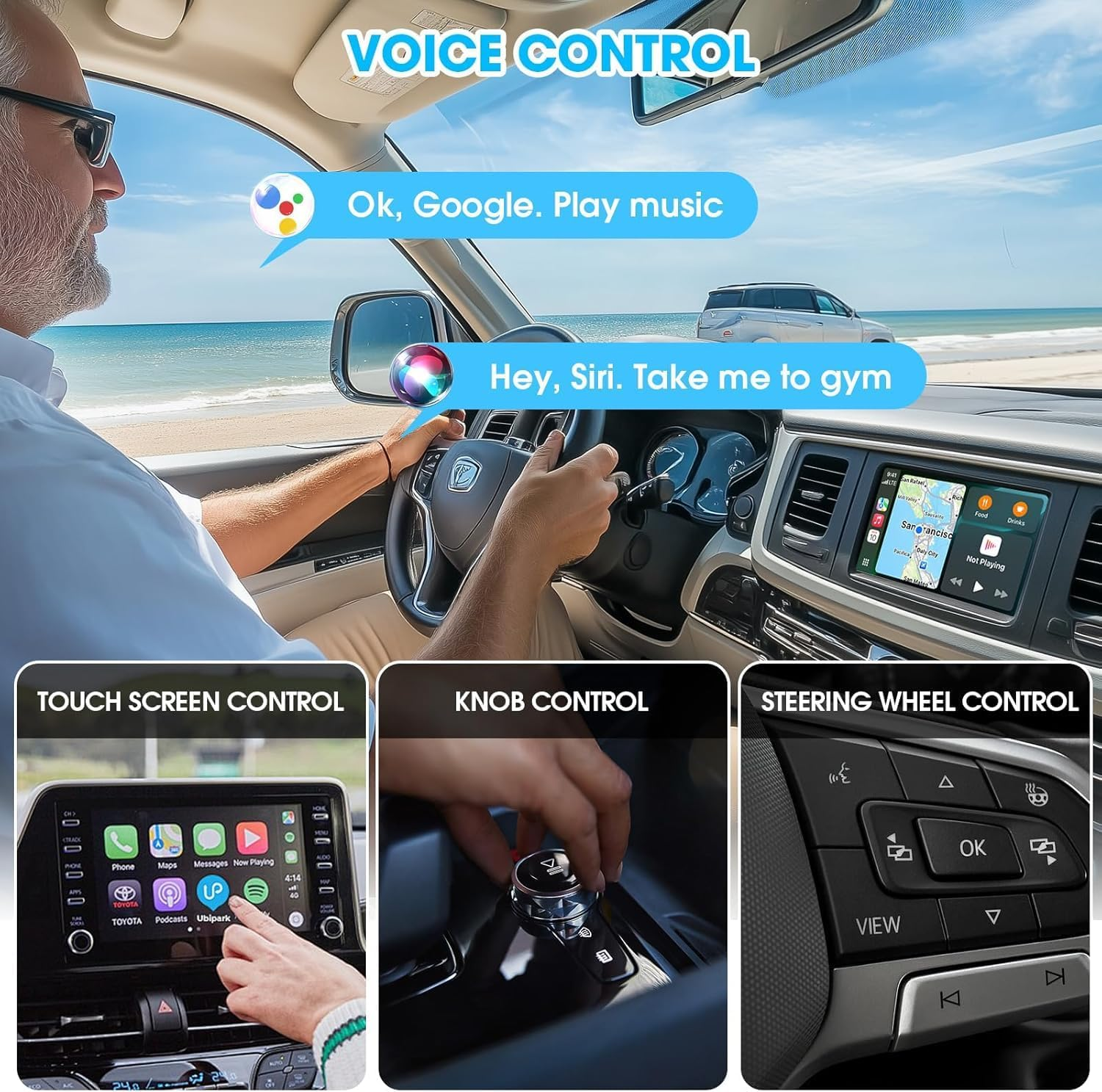 Wireless Carplay Adapter 2 in 1 for Iphone & Android，Car Accessories, Auto Convert Wired to Wireless Carplay, Black image number 5