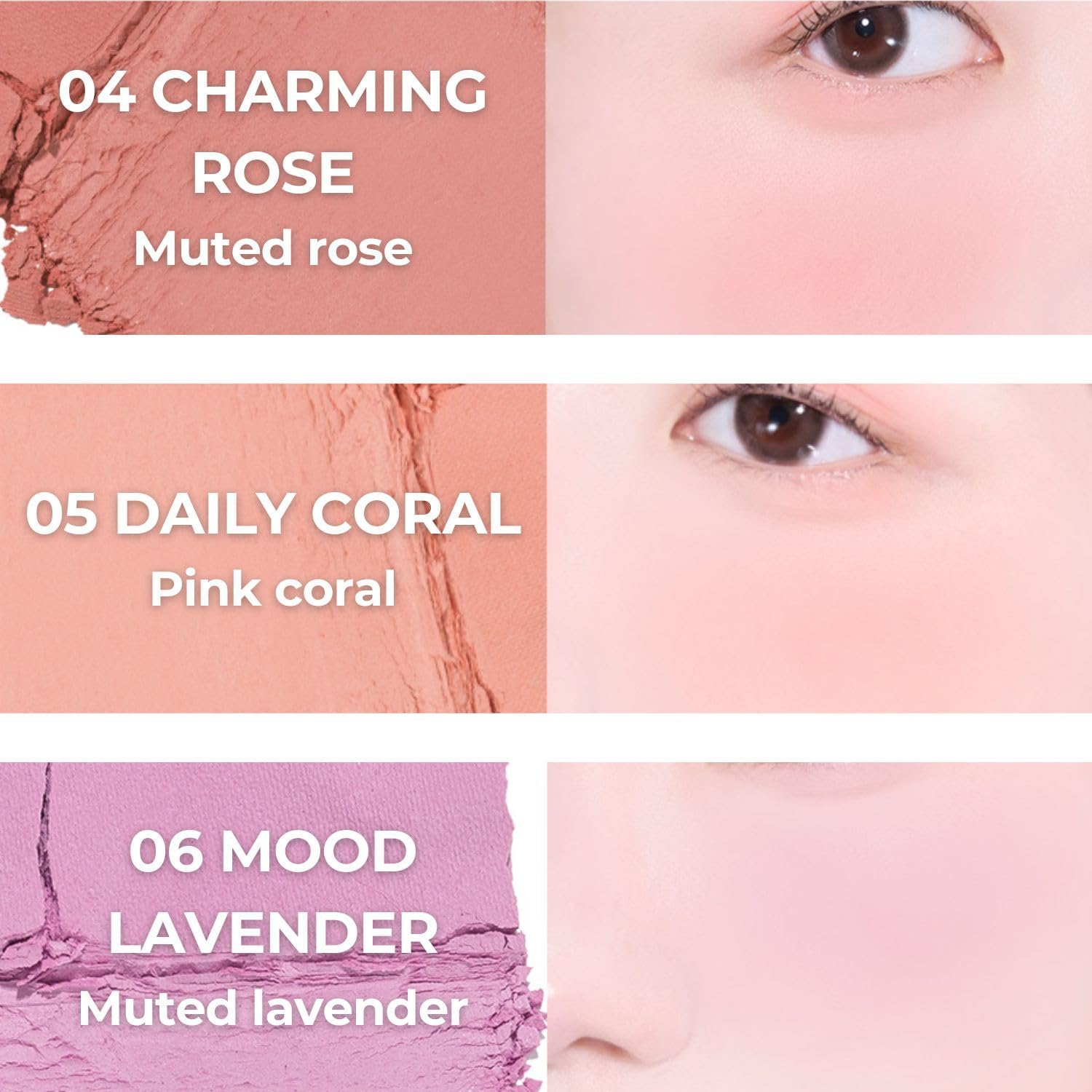 ABOUT TONE Fluffy Wear Blusher - Pressed Powder Cheek Blush with Airy and Soft Matte Blurring Finish Blendable & Buildable Natural Color Korean Makeup Vegan (03 TANGERINE ORANGE, Pack of 1) image number 6