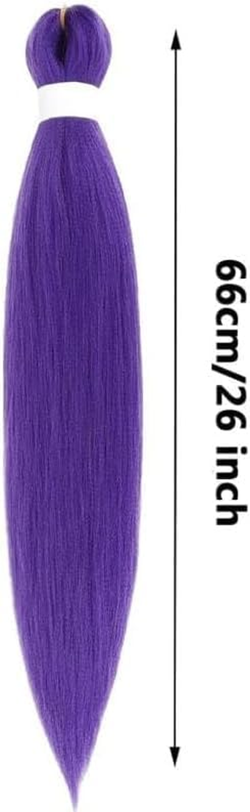2Pcs Long Purple Braiding Hair for Kids, Pre Stretched Synthetic Braiding Hair Extensions for Braids, for Halloween Christmas Costume Cosplay image number 6