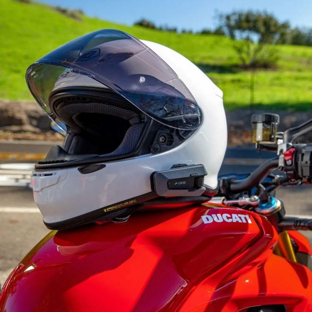 Cardo PACKTALK Edge Motorcycle Bluetooth Communication System Headset Intercom - Dual Pack, Black image number 1