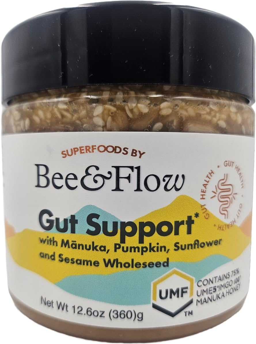 Bee & Flow Gut Support with Manuka, Pumpkin, Sunflower and Sesame Seeds, 360G image number 1
