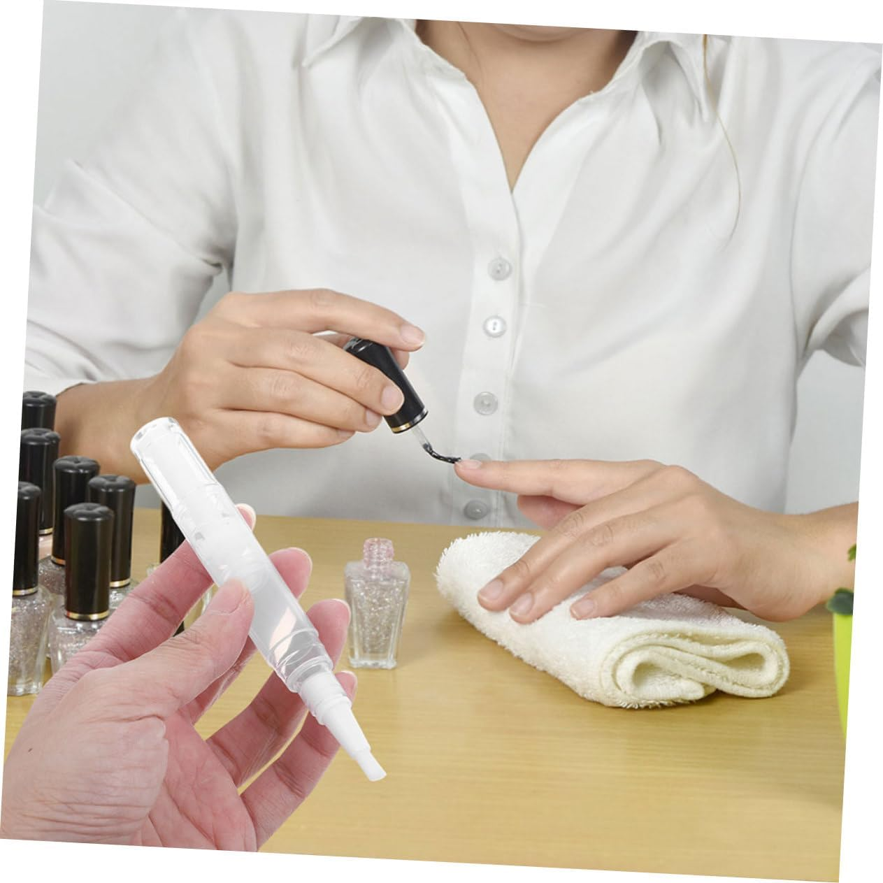 CATIEBYE 5Pcs Nail Polish Pen Cuticle Oil Brush Pen Refillable Essential Oil Applicators image number 2