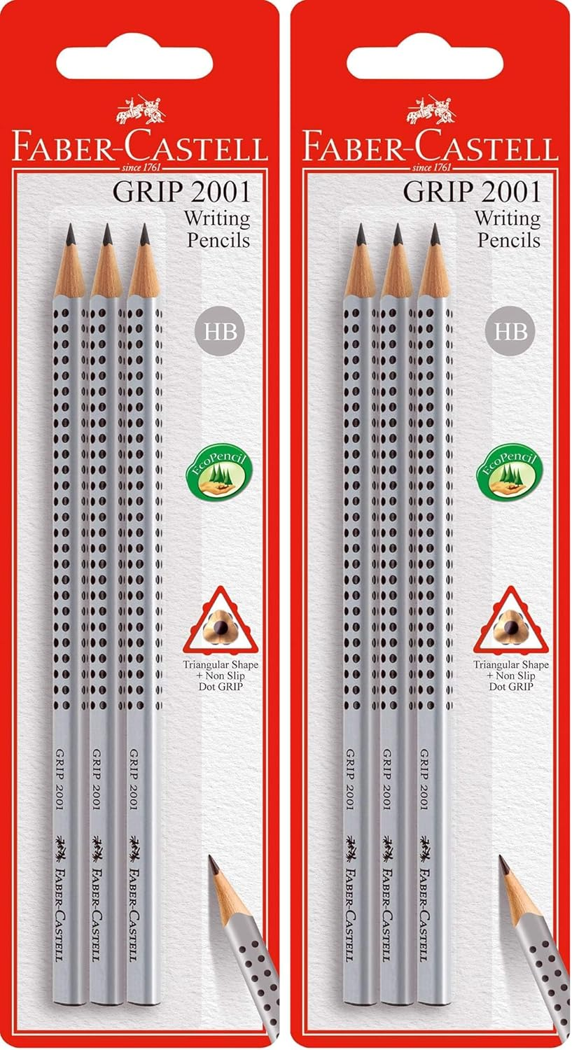Faber-Castell Grip 2001 Triangular Graphite Pencils HB, Box of 12, (11-317000_12)