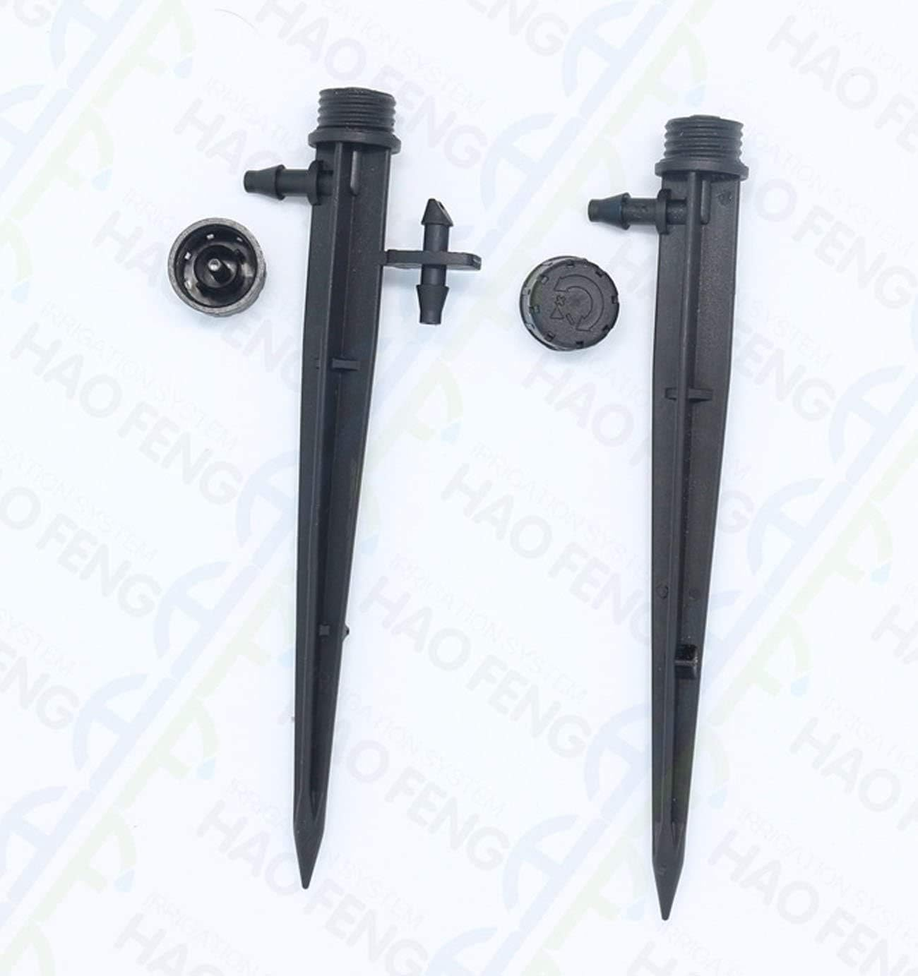 Mini Skater 360 Degree Adjustable Drip Emitters Sprayer Irrigation Drippers Sprinklers Watering Drippers on Stake Fit for 1/4 Inch (4/7Mm) Drip Irrigation Tubing (Black,25Pcs)