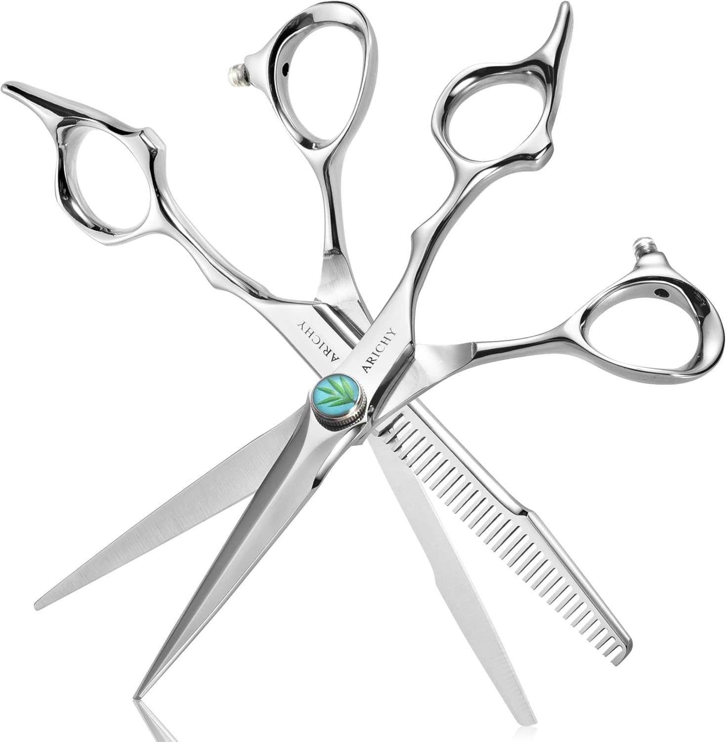 SHUNSRSW Professional 6.7" Thinning Scissors with Extremely Sharp Blades.Thinning Scissors Are Made of 440C Steel, Which Is Durable, Smooth and Sensitive. image number 2