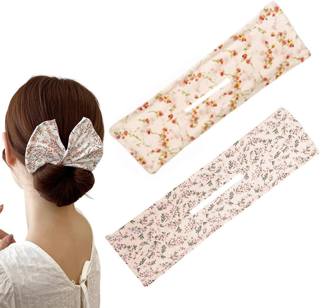 Pack of 2 Magic Hair Buns, Bun Maker, Bun Pillow, Hair Bun Maker, Flexible Doughnut Bun Maker, Hair Accessories, Practical Design and Durable (Flowers) image number 3
