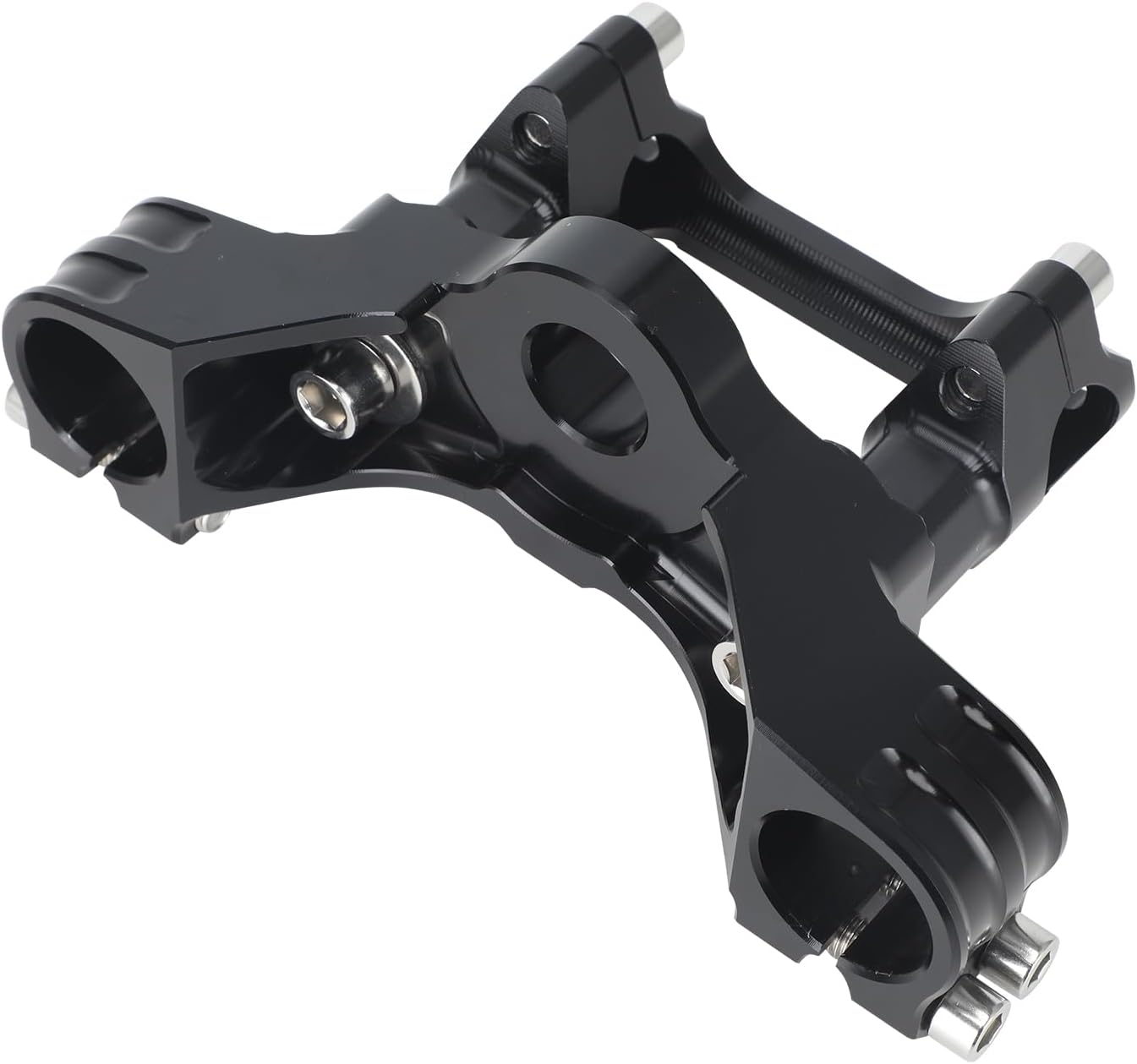 USTPO Motorcycle Top Triple Clamp 7/8" 22MM Upper Triple Tree Bar Mount with Risers Set CNC for KLX110 KLX 110 110L KLX110L 2002-2023 Black image number 5