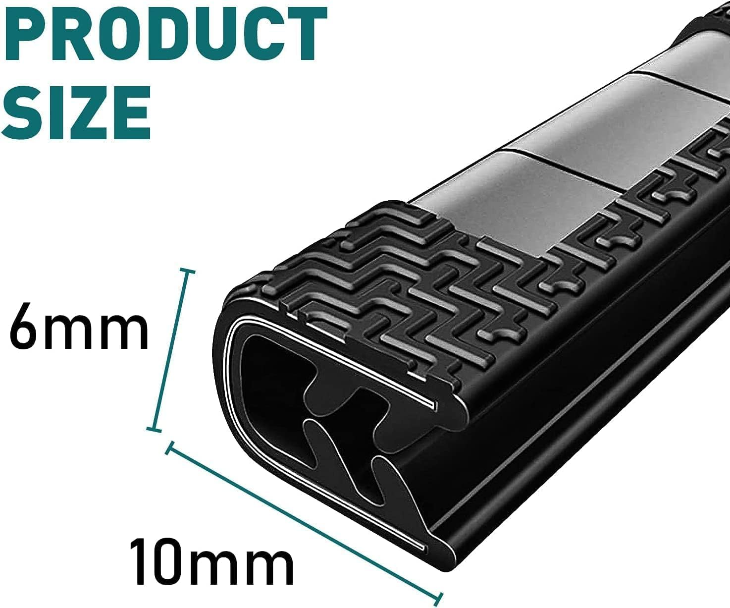 32Ft Car Door Edge Protector - Universal Fit without Glue U-Shape Car Door Edge Guards Car Trim Rubber Seal Fits for Sedans, Trucks, SUV, ATV, Boats image number 2