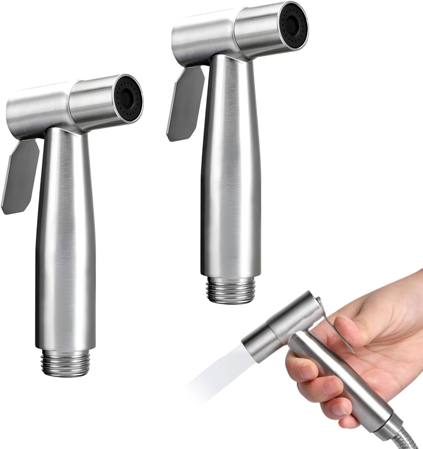 2 Pieces Bidet Toilet Sprayer Head,Stainless Steel Bidet Attachment for Toilet Handheld Bidet Sprayer Cloth Bathroom Diaper Sprayer for Kitchen and Toilet Cleaning (Bidet Sprayer Head)