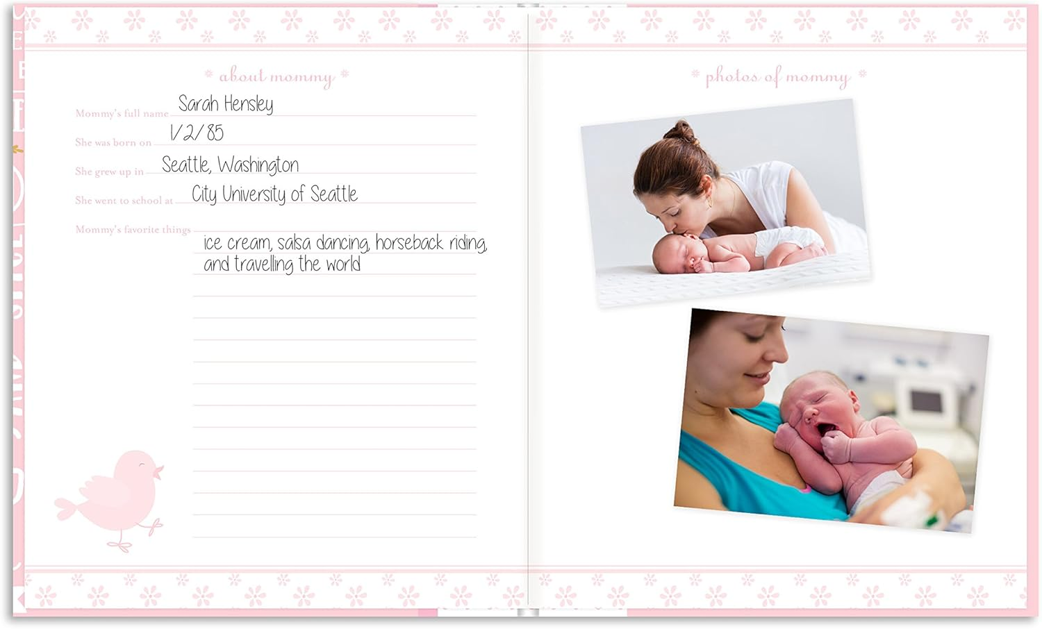 Lil Peach First 5 Years Dream Big Wordplay Baby Memory Book Journal, Pink image number 3