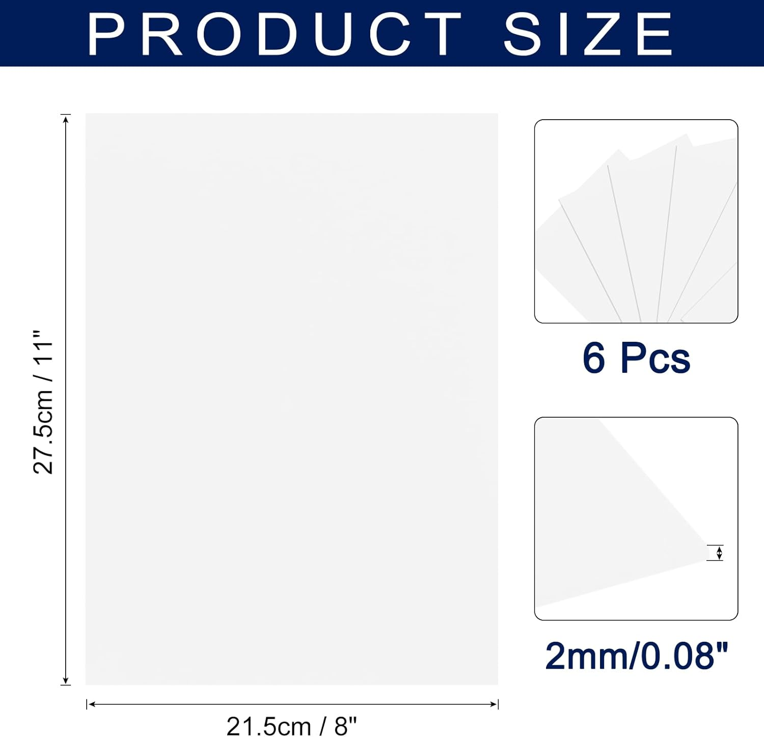 Uxcell Foam Sheets Crafts 11X8 Inch 2Mm EVA Craft Foam Paper Foam Sheets for Crafts Projects DIY Cosplay Modeling, White, 6 Sheets image number 4