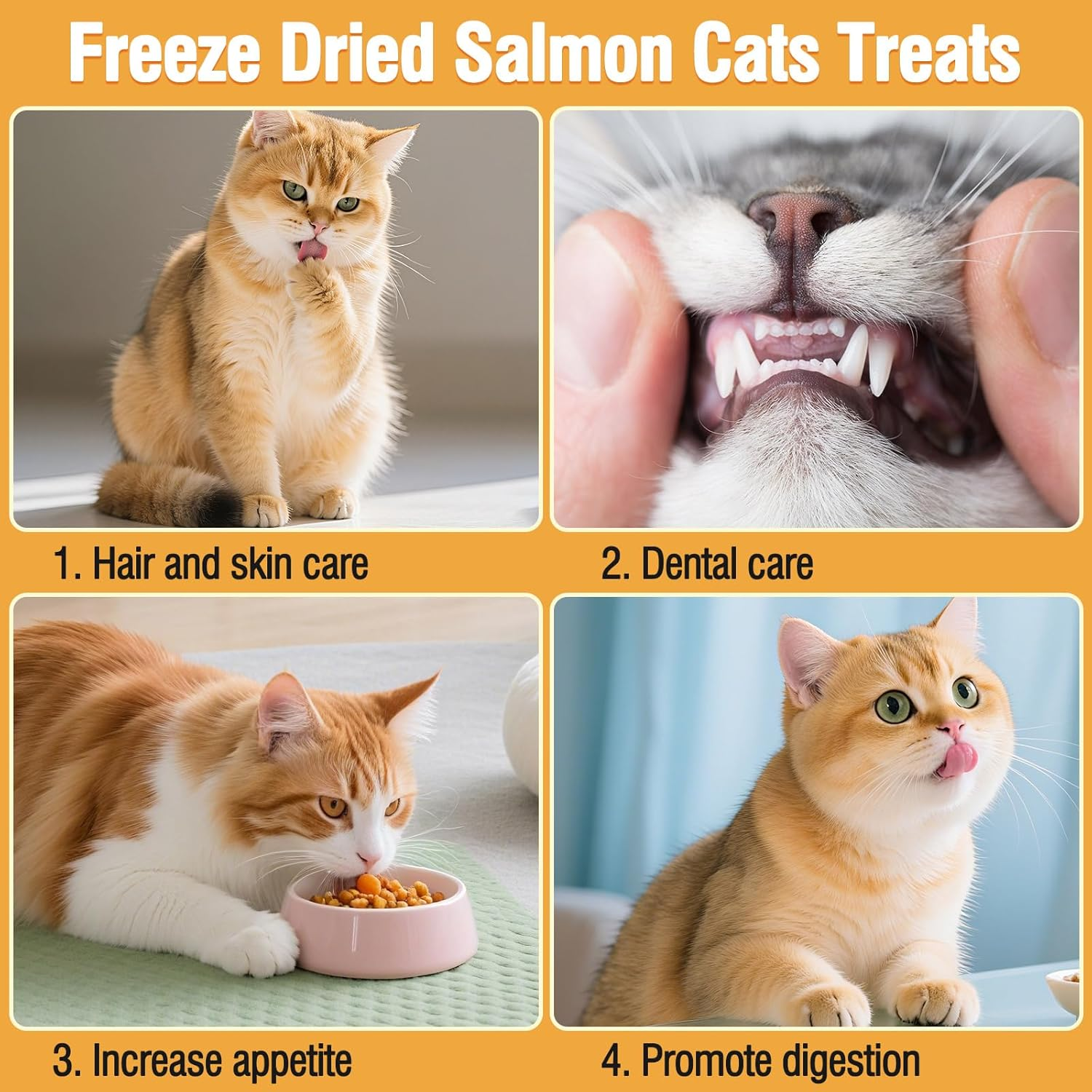 100G Freeze-Dried Salmon Cats Treats,High-Protein,Grain-Free,Natural Cat Snack,Healthy and Delicious,For Cats' Skin and Coat Health,Also for Dogs image number 4