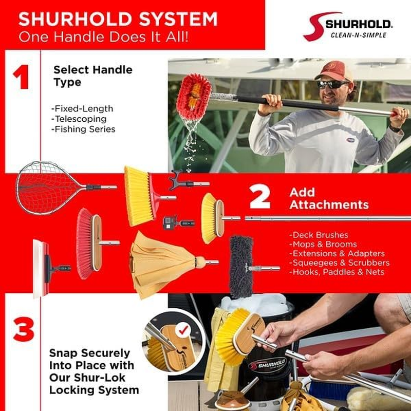 Shurhold 960 6" Deck Brush with Soft Yellow Polystyrene Bristles image number 4